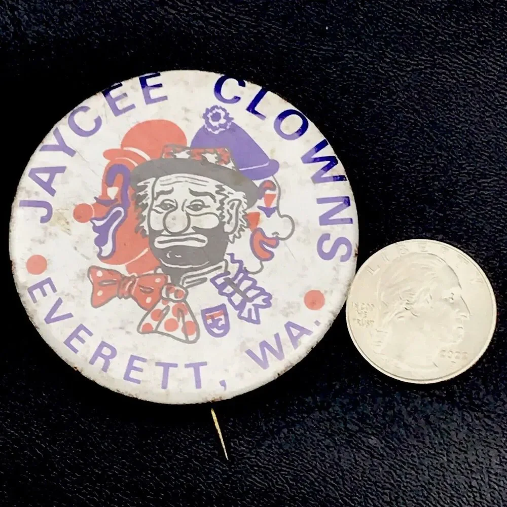 Jaycees Collectible Pin Multicolor Vintage Fraternal Clown Face Everett WA